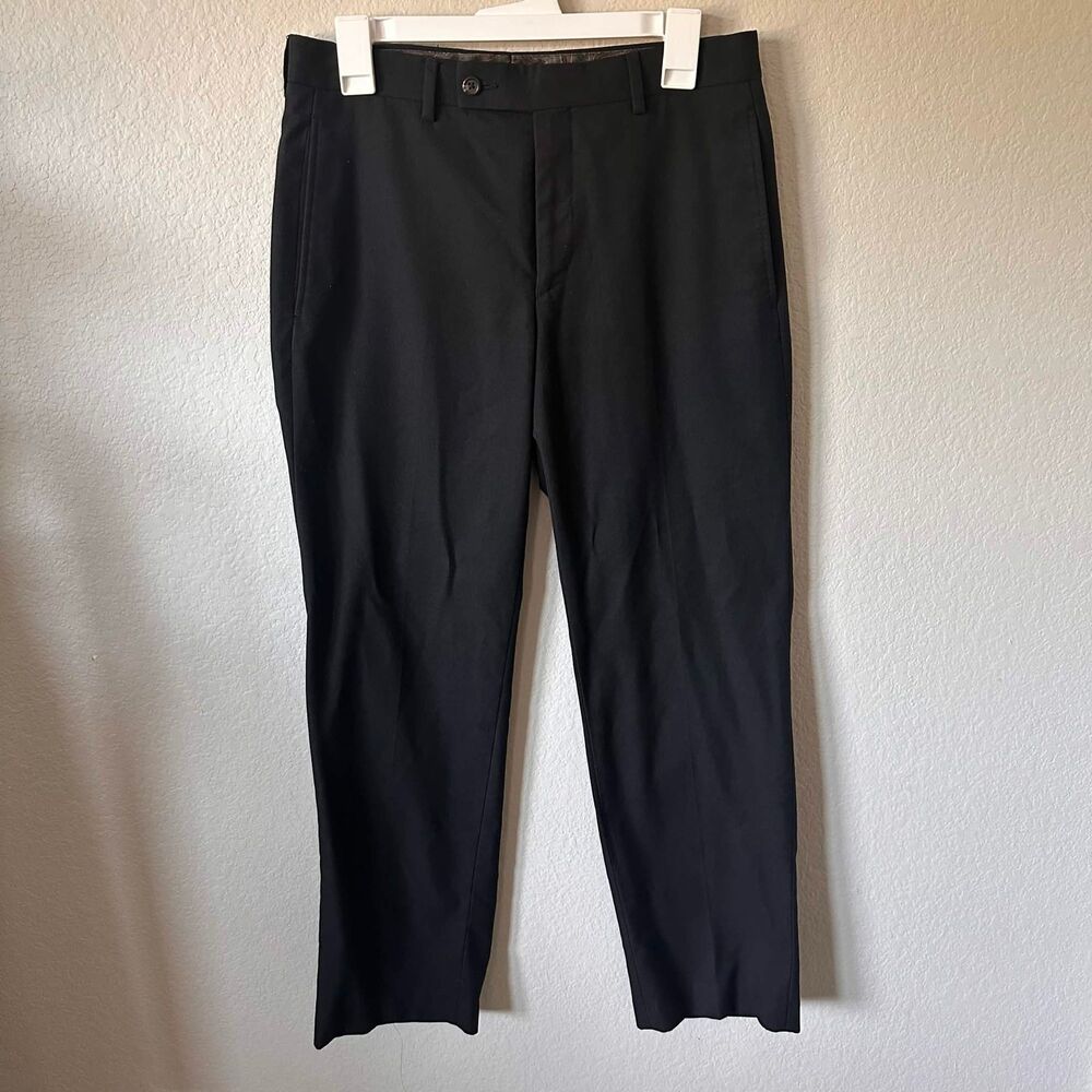Lauren Ralph Lauren Men’s Black Dress Pants - 30x30 Flat Front Slacks - Picture 2 of 6